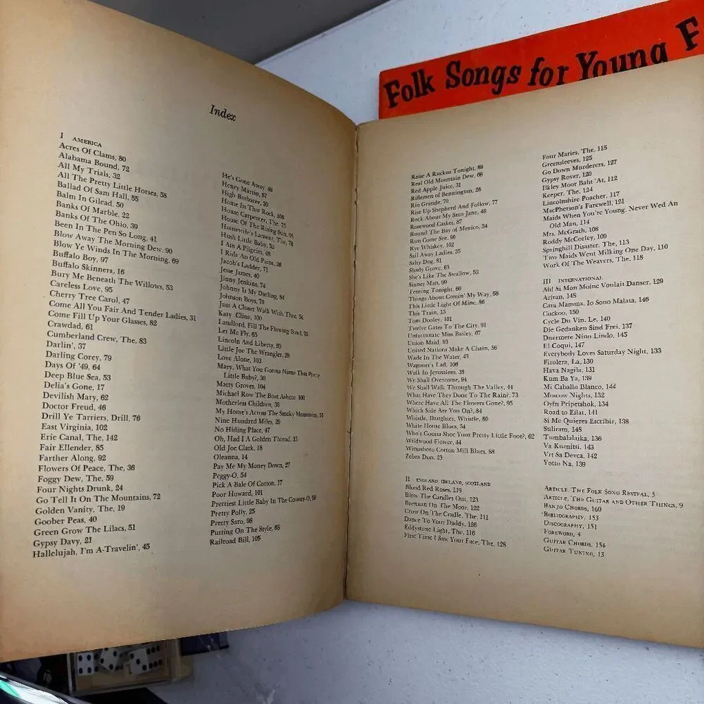 Folk Songs for Young‎ Folk Great Folk Songs Hootenanny Song Book Sheet Music